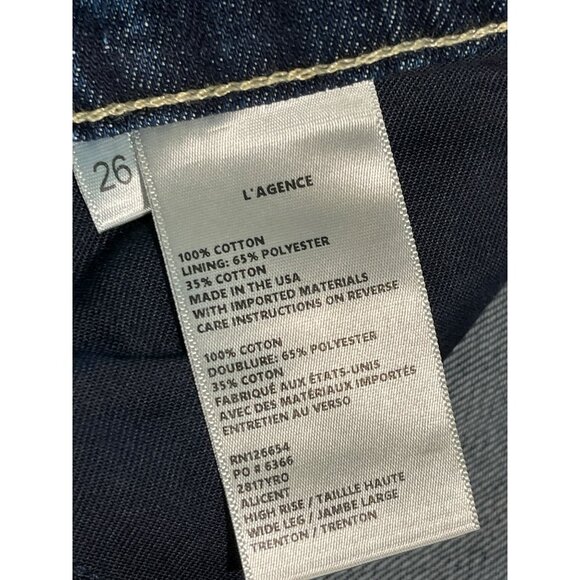 New L'Agence Alicent High Rise Wide Leg Denim Jeans - Picture 9 of 9
